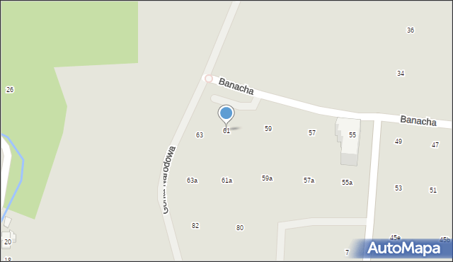 Kraków, Banacha Stefana, 61, mapa Krakowa