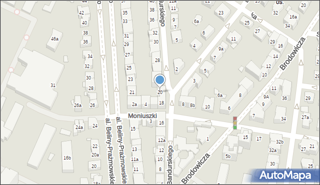 Kraków, Bandurskiego Władysława, ks. bp., 20, mapa Krakowa
