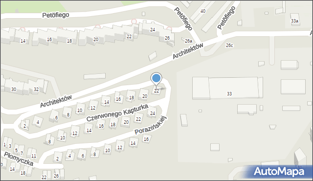 Kraków, Bacewiczówny Grażyny, 22, mapa Krakowa