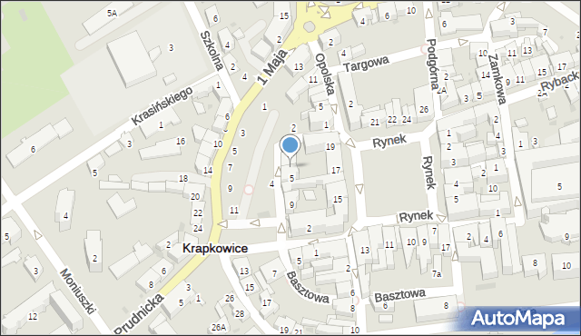 Krapkowice, Basztowa, 3, mapa Krapkowice