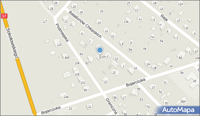 Krasnystaw, Batalionów Chłopskich, 3, mapa Krasnystaw