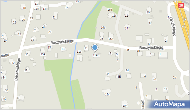 Krosno, Baczyńskiego Krzysztofa Kamila, 11A, mapa Krosna