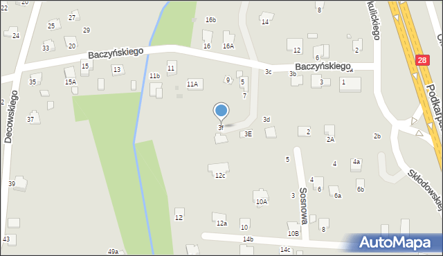 Krosno, Baczyńskiego Krzysztofa Kamila, 3f, mapa Krosna