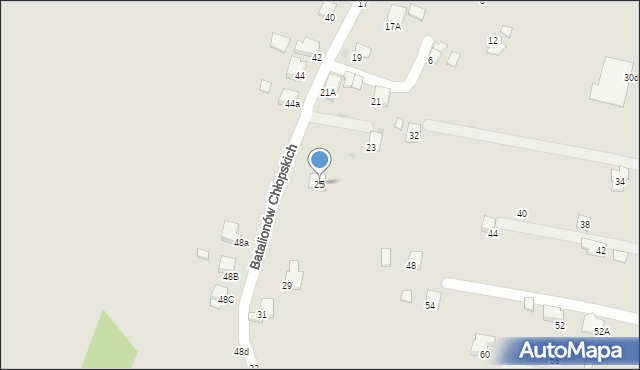 Krosno, Batalionów Chłopskich, 25, mapa Krosna