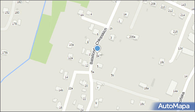 Krosno, Batalionów Chłopskich, 3A, mapa Krosna