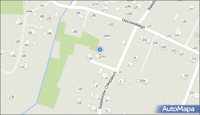 Krosno, Batalionów Chłopskich, 4, mapa Krosna