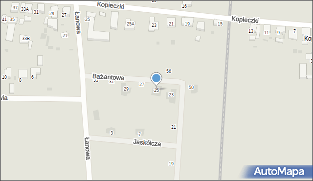 Krotoszyn, Bażantowa, 25, mapa Krotoszyna