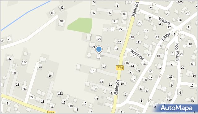 Kryspinów, Balicka, 19, mapa Kryspinów