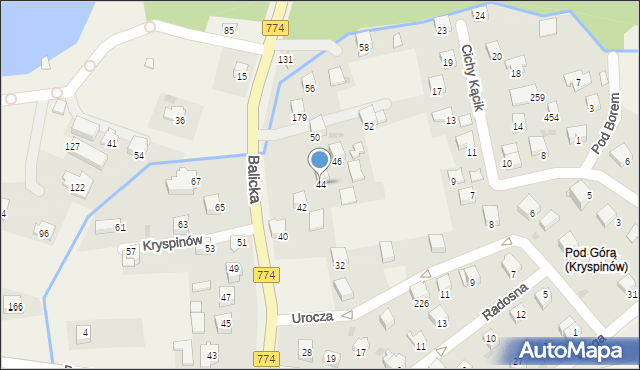 Kryspinów, Balicka, 44, mapa Kryspinów