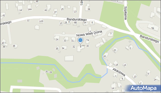 Krzeszowice, Bandurskiego Władysława, ks., 9, mapa Krzeszowice