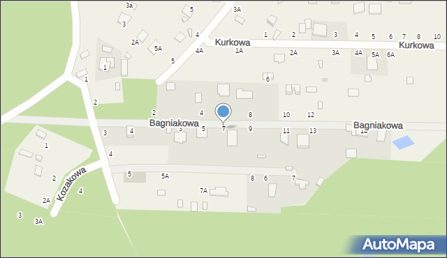 Kuby-Młyny, Bagniakowa, 7, mapa Kuby-Młyny