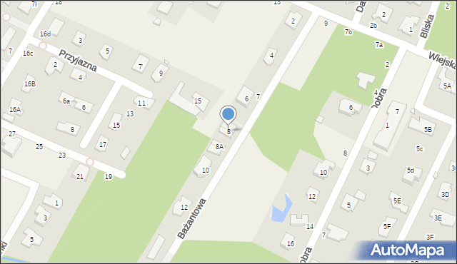 Łazy, Bażantowa, 8, mapa Łazy