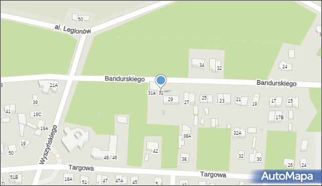 Legionowo, Bandurskiego Władysława, bp., 31, mapa Legionowo