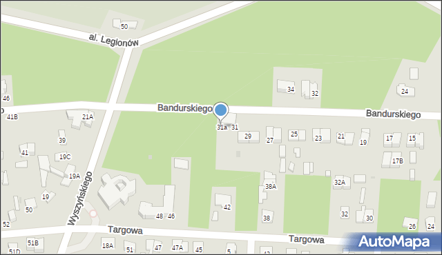 Legionowo, Bandurskiego Władysława, bp., 31a, mapa Legionowo