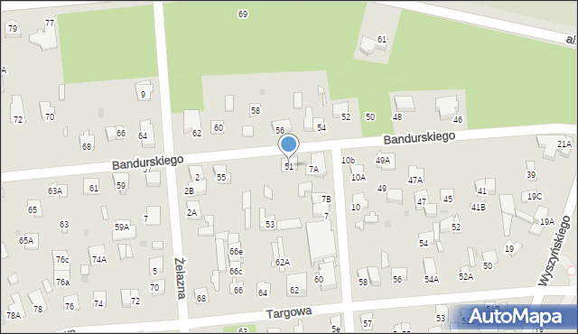 Legionowo, Bandurskiego Władysława, bp., 51, mapa Legionowo