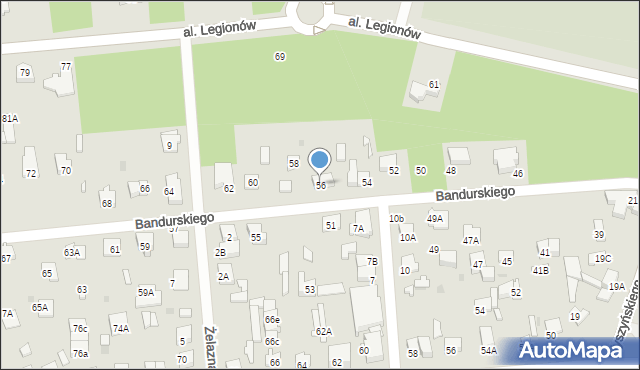 Legionowo, Bandurskiego Władysława, bp., 56, mapa Legionowo