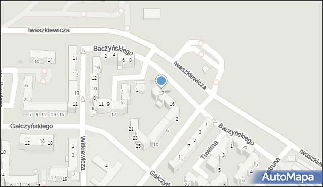 Legnica, Baczyńskiego Krzysztofa Kamila, 12, mapa Legnicy