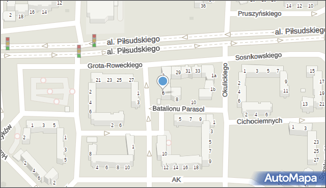 Legnica, Batalionu Parasol, 6, mapa Legnicy