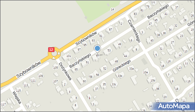 Leszno, Baczyńskiego Krzysztofa Kamila, 57, mapa Leszno