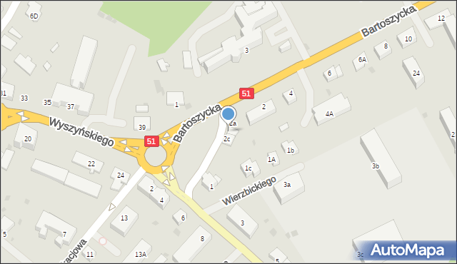 Lidzbark Warmiński, Bartoszycka, 2b, mapa Lidzbark Warmiński