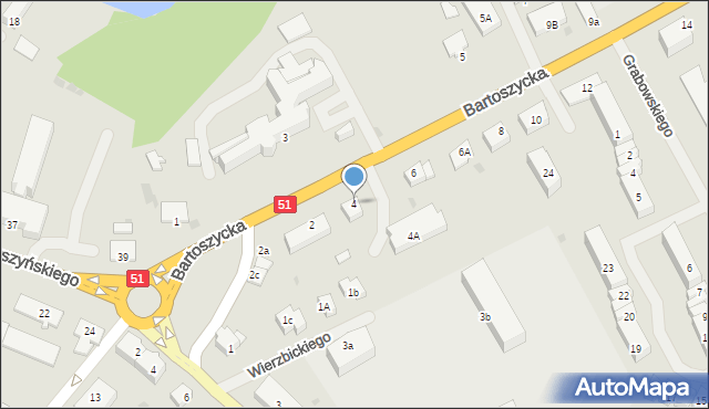 Lidzbark Warmiński, Bartoszycka, 4, mapa Lidzbark Warmiński