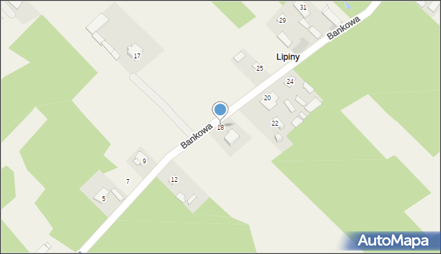 Lipiny, Bankowa, 18, mapa Lipiny