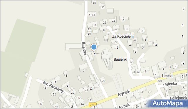 Liszki, Baścika, ks., 6, mapa Liszki