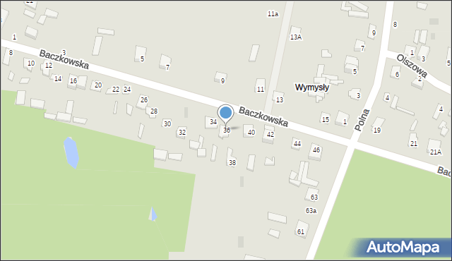 Łochów, Baczkowska, 36, mapa Łochów