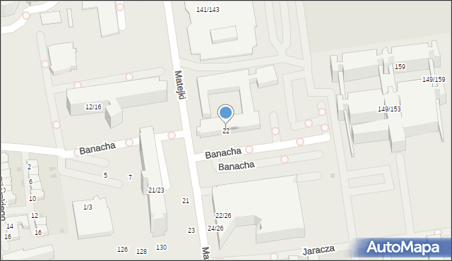 Łódź, Banacha Stefana, 22, mapa Łodzi