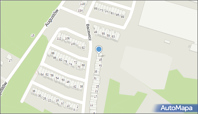 Łódź, Bacewicz Grażyny, 47, mapa Łodzi