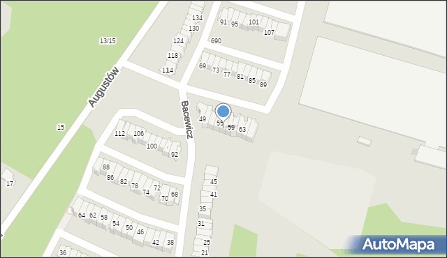 Łódź, Bacewicz Grażyny, 57, mapa Łodzi