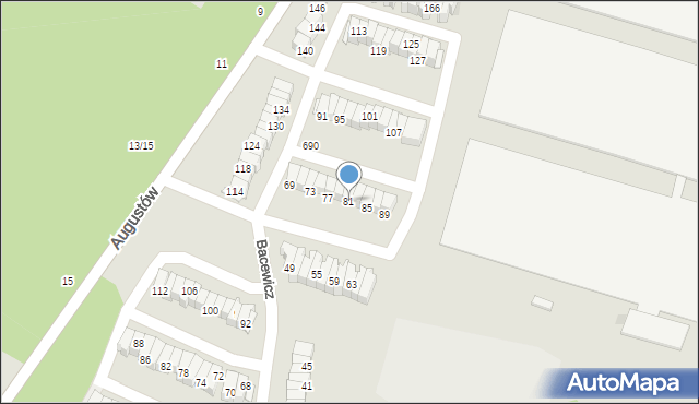 Łódź, Bacewicz Grażyny, 81, mapa Łodzi