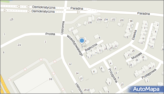 Łódź, Bajeczna, 2, mapa Łodzi