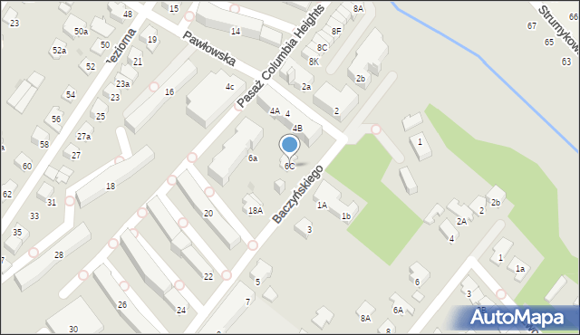Łomianki, Baczyńskiego Krzysztofa Kamila, 6C, mapa Łomianki