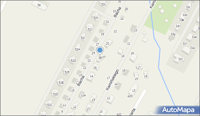 Łomianki Dolne, Bacha Jana Sebastiana, 18, mapa Łomianki Dolne