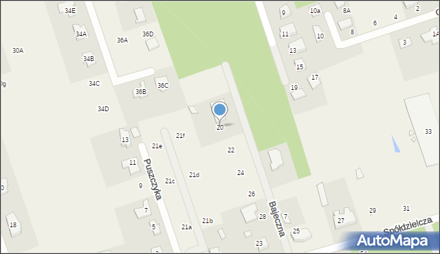 Łoś, Bajeczna, 20, mapa Łoś