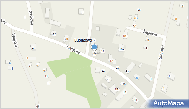 Lubiatowo, Bałtycka, 16, mapa Lubiatowo