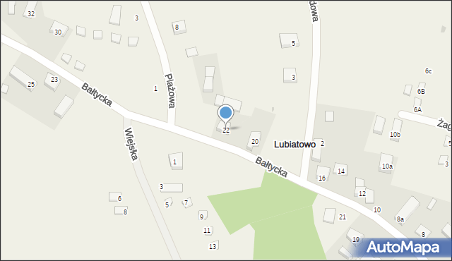 Lubiatowo, Bałtycka, 22, mapa Lubiatowo