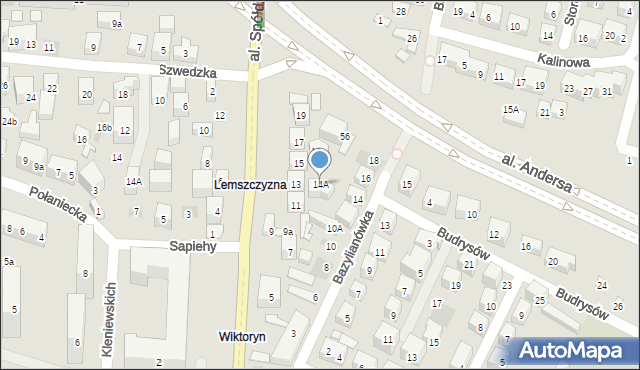 Lublin, Bazylianówka, 14A, mapa Lublina