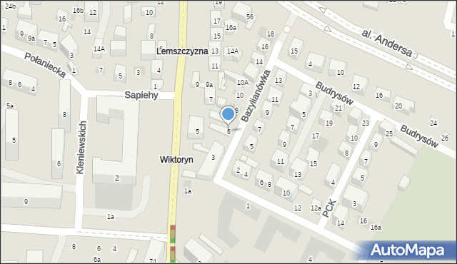 Lublin, Bazylianówka, 6, mapa Lublina