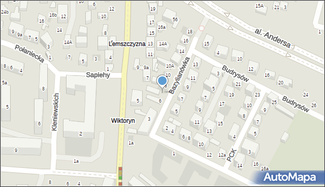 Lublin, Bazylianówka, 6a, mapa Lublina