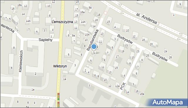 Lublin, Bazylianówka, 7, mapa Lublina