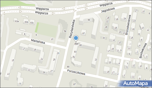 Lublin, Bazylianówka, 95A, mapa Lublina