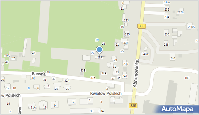 Lublin, Barwna, 29A, mapa Lublina