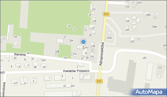 Lublin, Barwna, 31, mapa Lublina