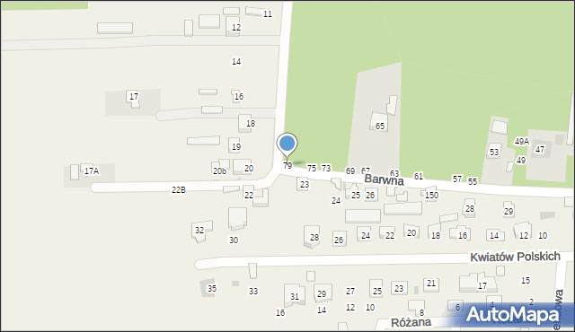 Lublin, Barwna, 79, mapa Lublina