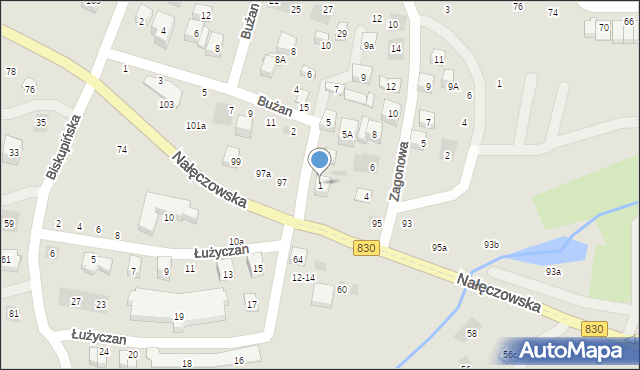 Lublin, Bażantowa, 1, mapa Lublina