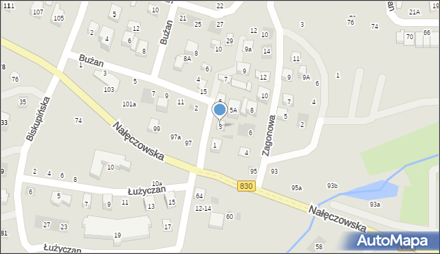 Lublin, Bażantowa, 3, mapa Lublina