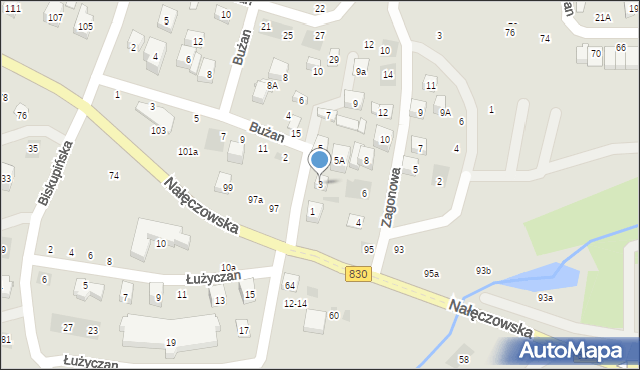 Lublin, Bażantowa, 3, mapa Lublina