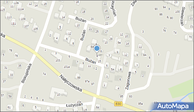 Lublin, Bażantowa, 4, mapa Lublina
